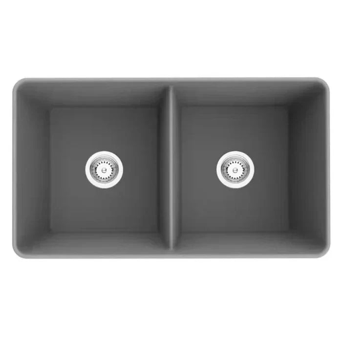 Quartz Undermount Double Bowl Kitchen Sink 838mm - Beyond Bathware