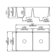 Quartz Undermount Double Bowl Kitchen Sink 838mm - Beyond Bathware