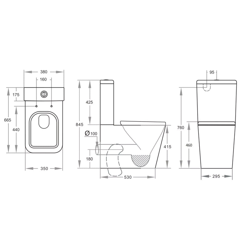Qubist BTW Toilet Suite Gloss Black - Beyond Bathware