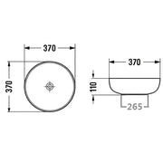 Round Above Counter Ceramic Art Basin Gloss White 370mm - Beyond Bathware