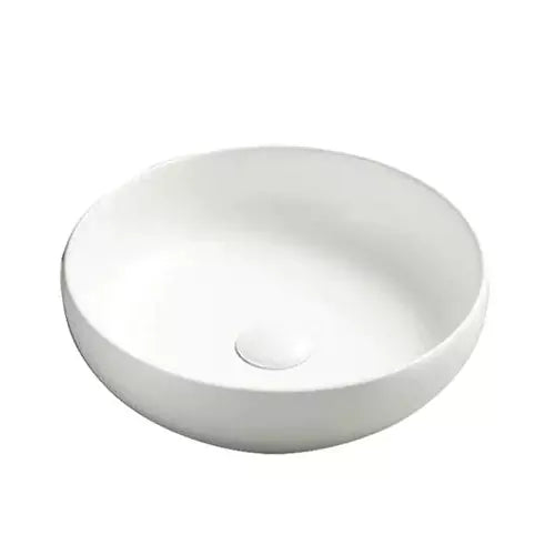 Round Above Counter Ceramic Art Basin Gloss White 370mm - Beyond Bathware