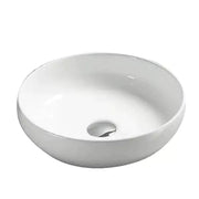 Round Above Counter Ceramic Art Basin Gloss White 370mm - Beyond Bathware
