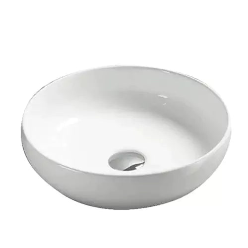 Round Above Counter Ceramic Art Basin Gloss White 370mm - Beyond Bathware