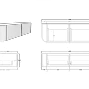 Bronte Wall Hung Vanity 1500 (Prime Oak/Double Bowl) - Aqualux Bathrooms- Poseidon